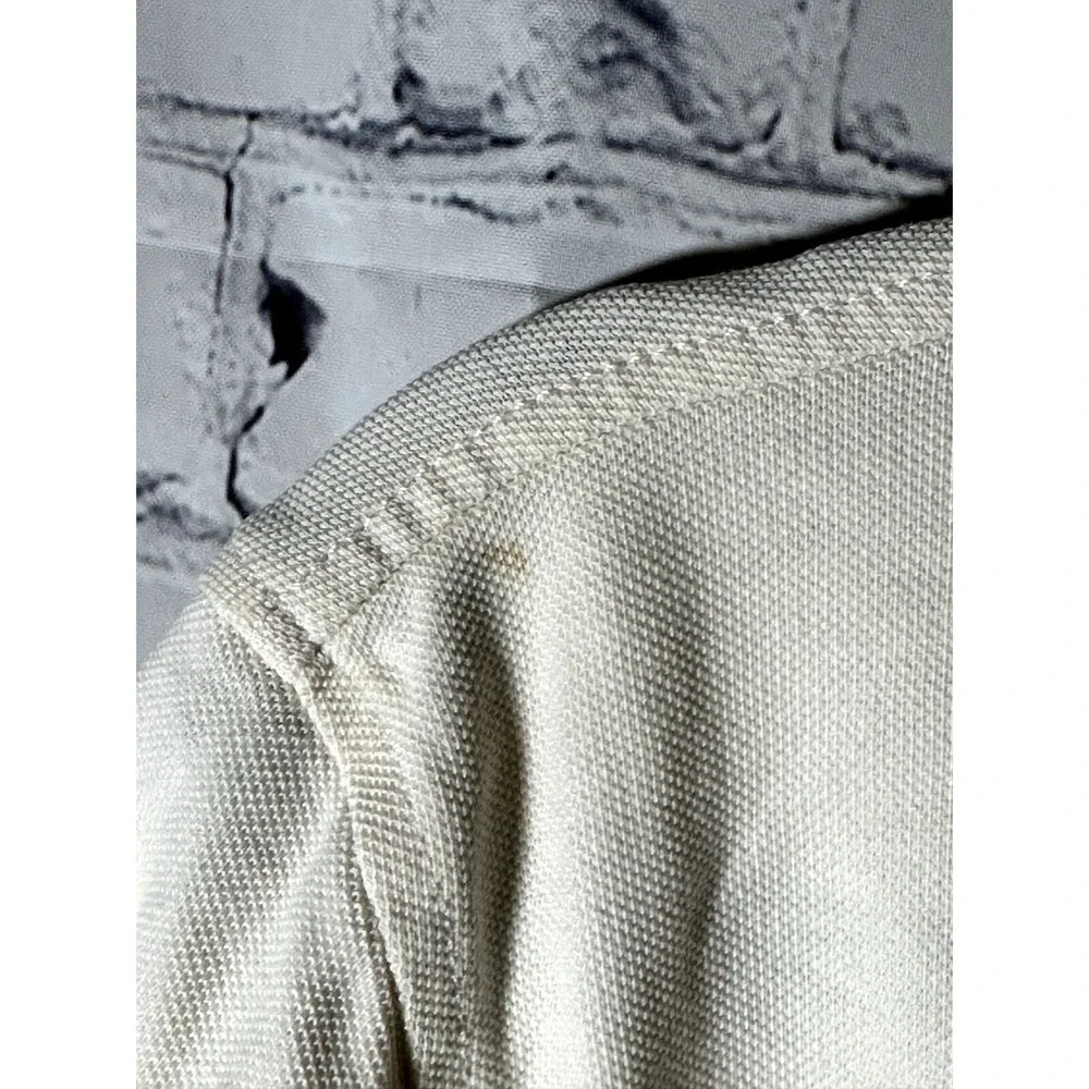 The North Face Mens California Heritage Polo Shirt  Cream Cotton Short Sleeve
